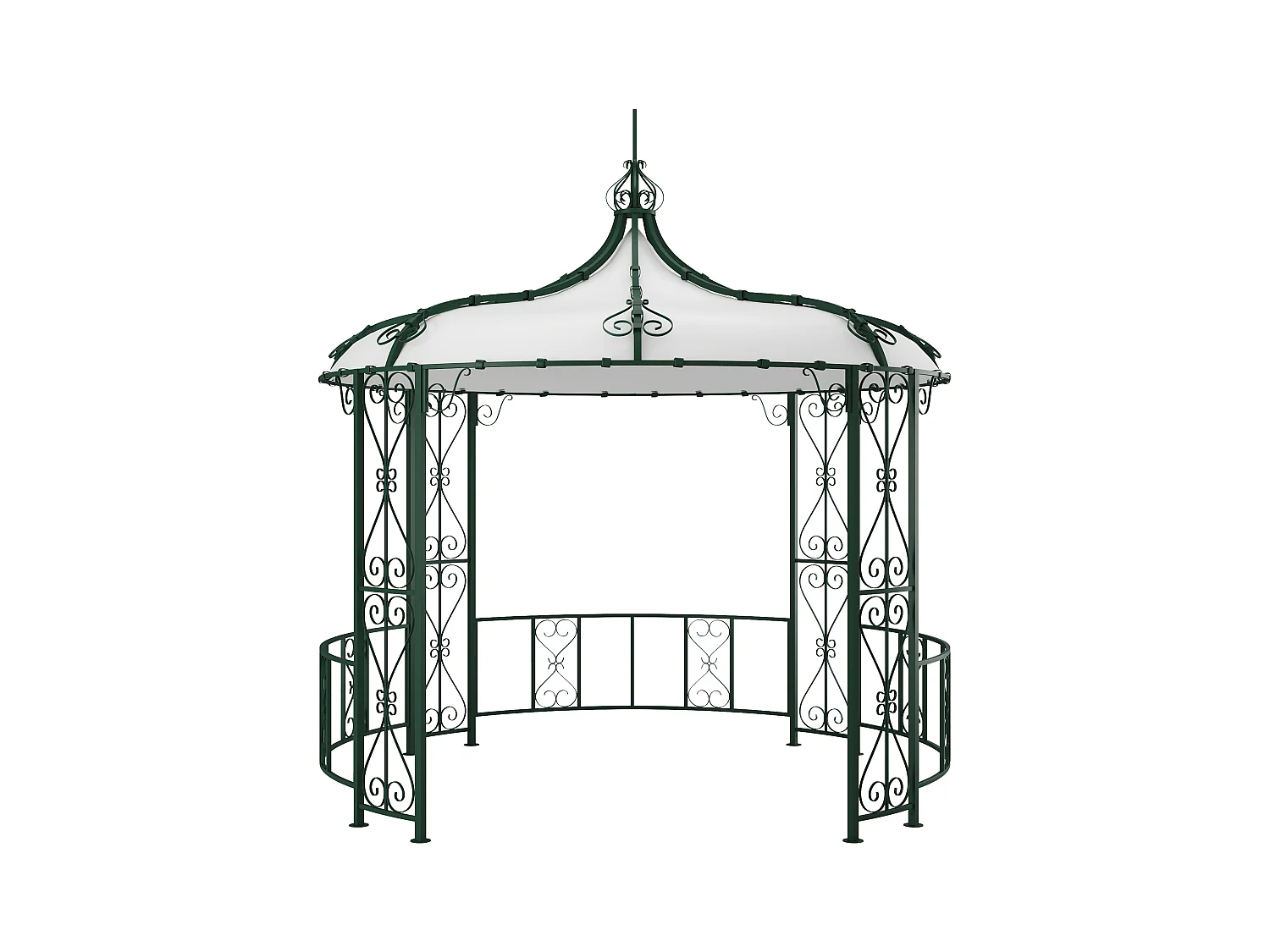 Gartenpavillon - Metall in Schmiedeeisen-Optik - 300 x 305 cm - Grün - TILCARA