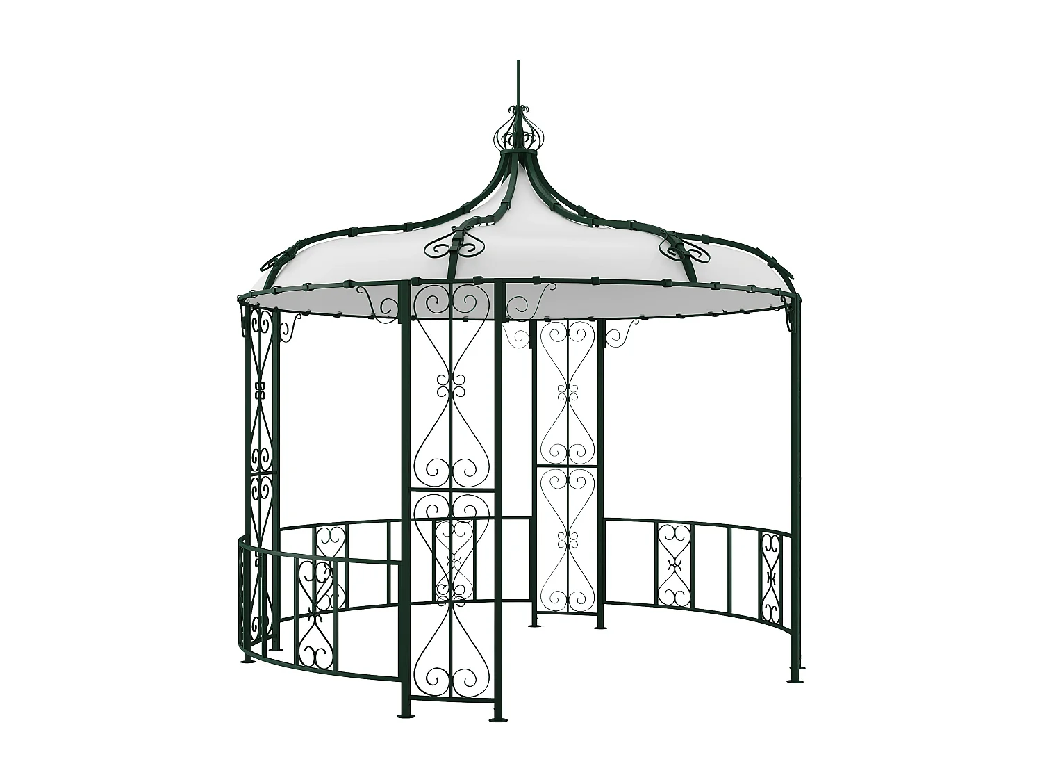Kiosque de jardin en métal façon fer forgé D300 x H305 cm - Vert - TILCARA