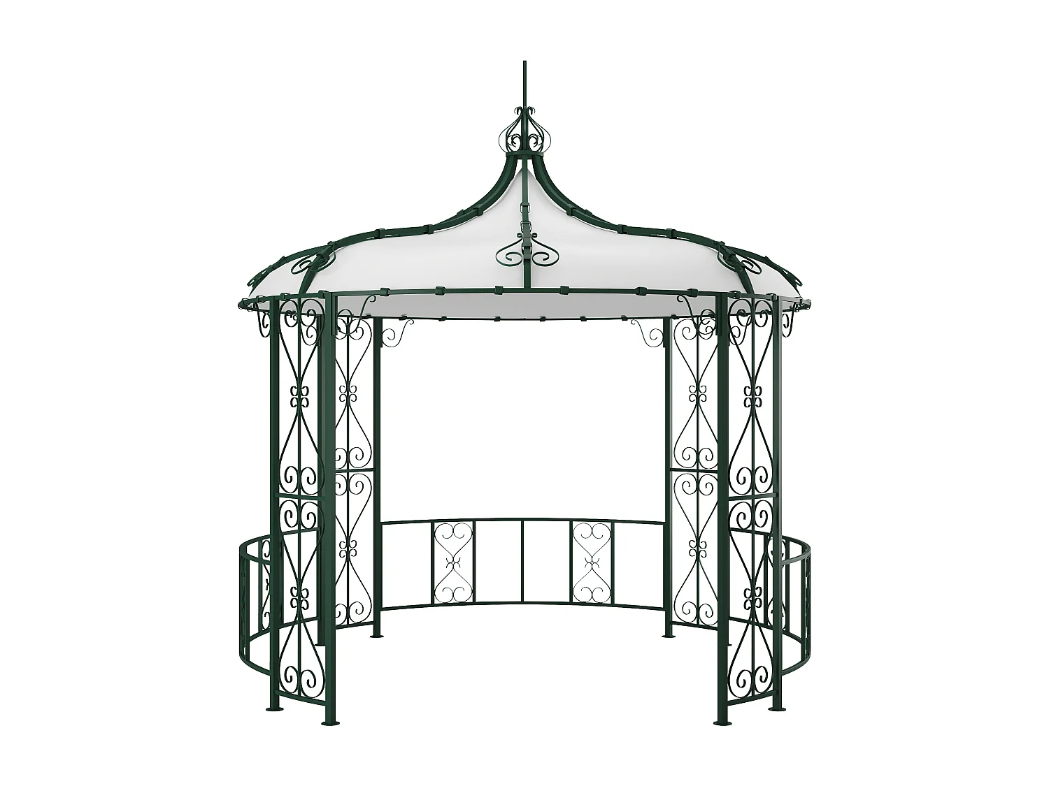 Kiosque de jardin en métal façon fer forgé D300 x H305 cm - Vert - TILCARA