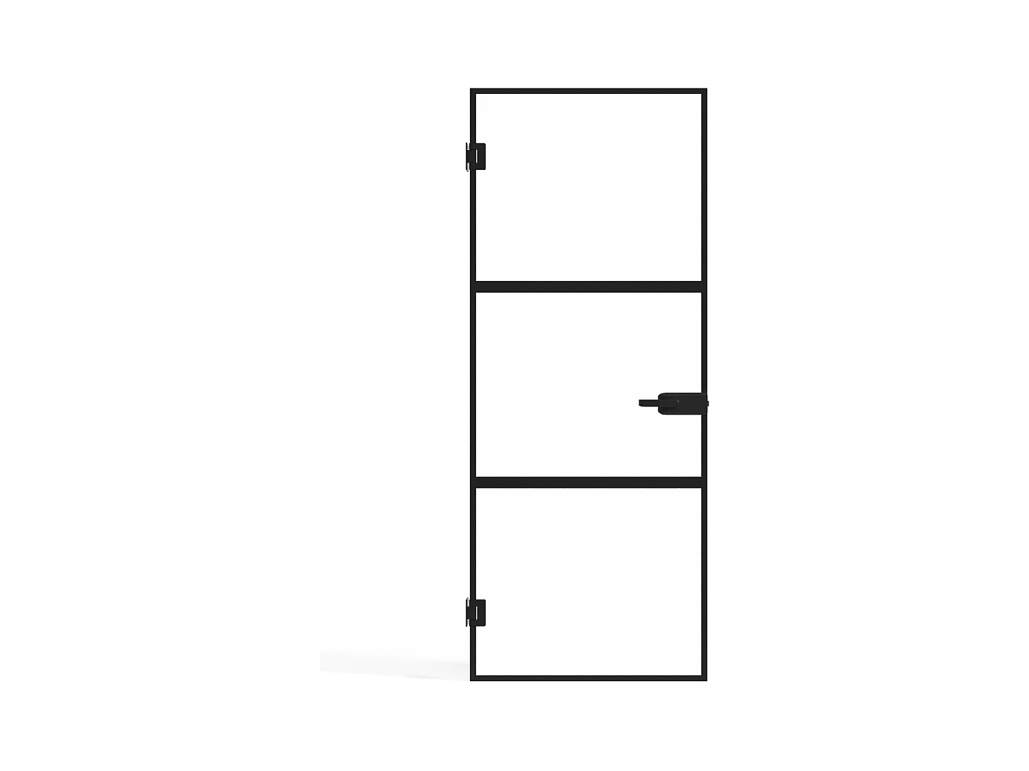 Porte réversible sans bâti en verre trempé - Noir - H204 x L93 cm - MASERU