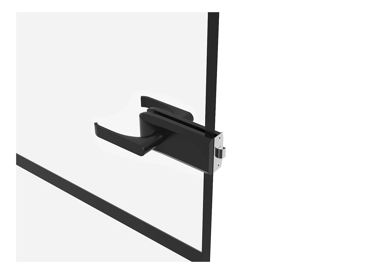 Porte réversible sans bâti en verre trempé - Noir - H204 x L93 cm - MASERU