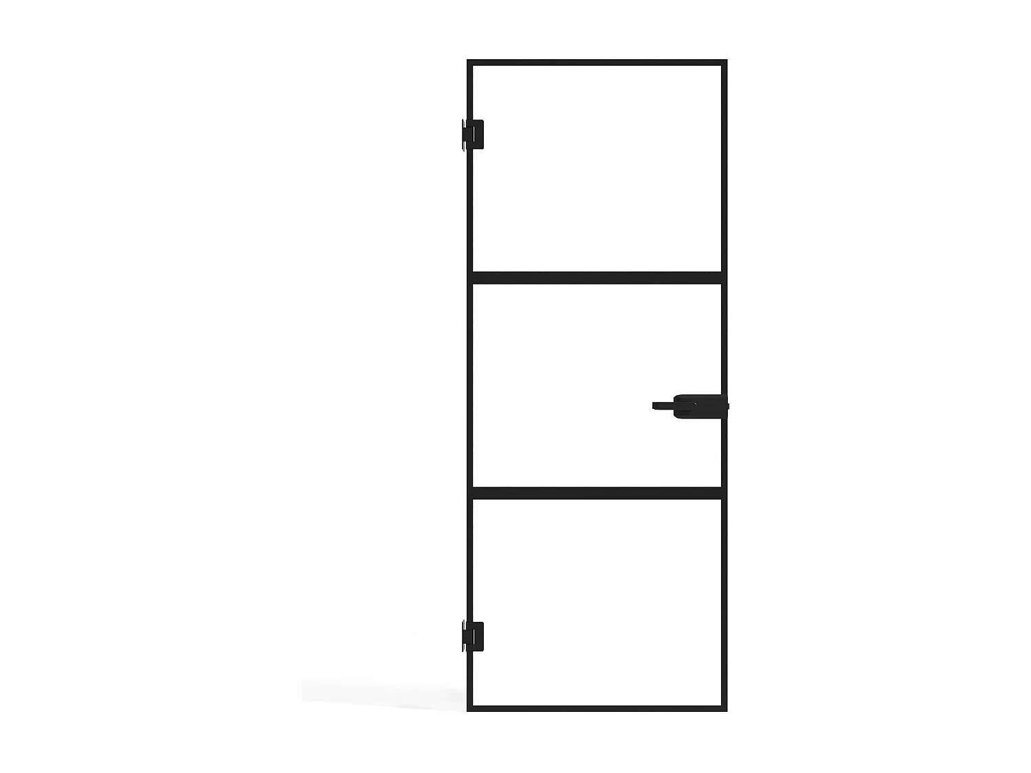 Tür - wendbar - ohne Rahmen - Sicherheitsglas - Schwarz - 204 x 93 cm - MASERU