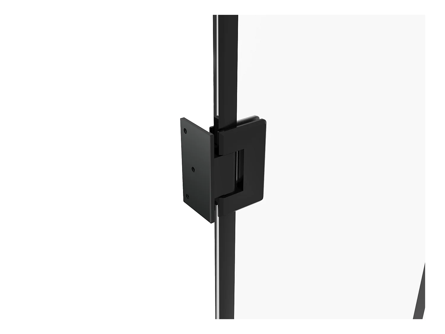 Vendbar dør uden karm i hærdet glas - Sort - H204 x B83 cm - SEROTO