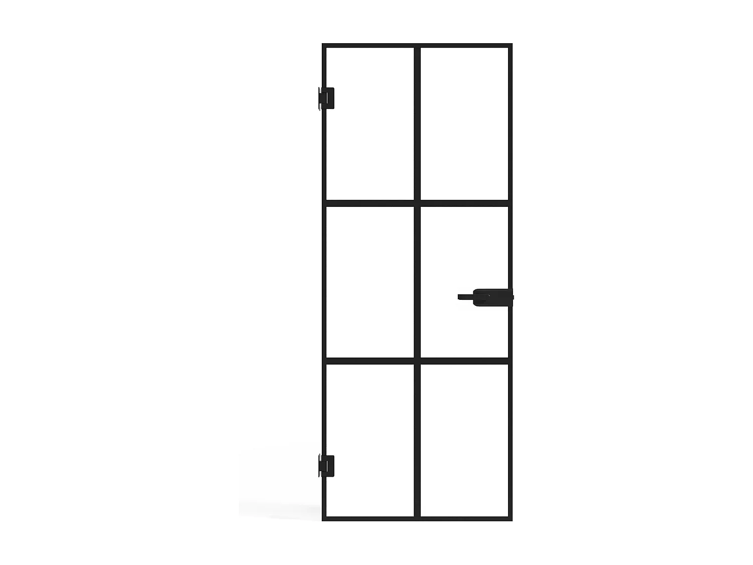Reversibel dør uten karm i herdet glass - Svart - H204 x L83 cm - SEROTO