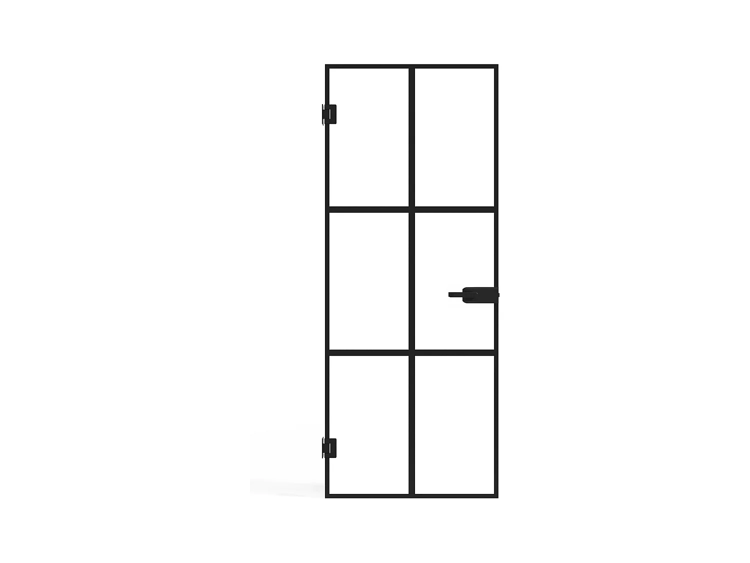 Vendbar dør uden ramme i hærdet glas - Sort - H204 x L93 cm - SEROTO