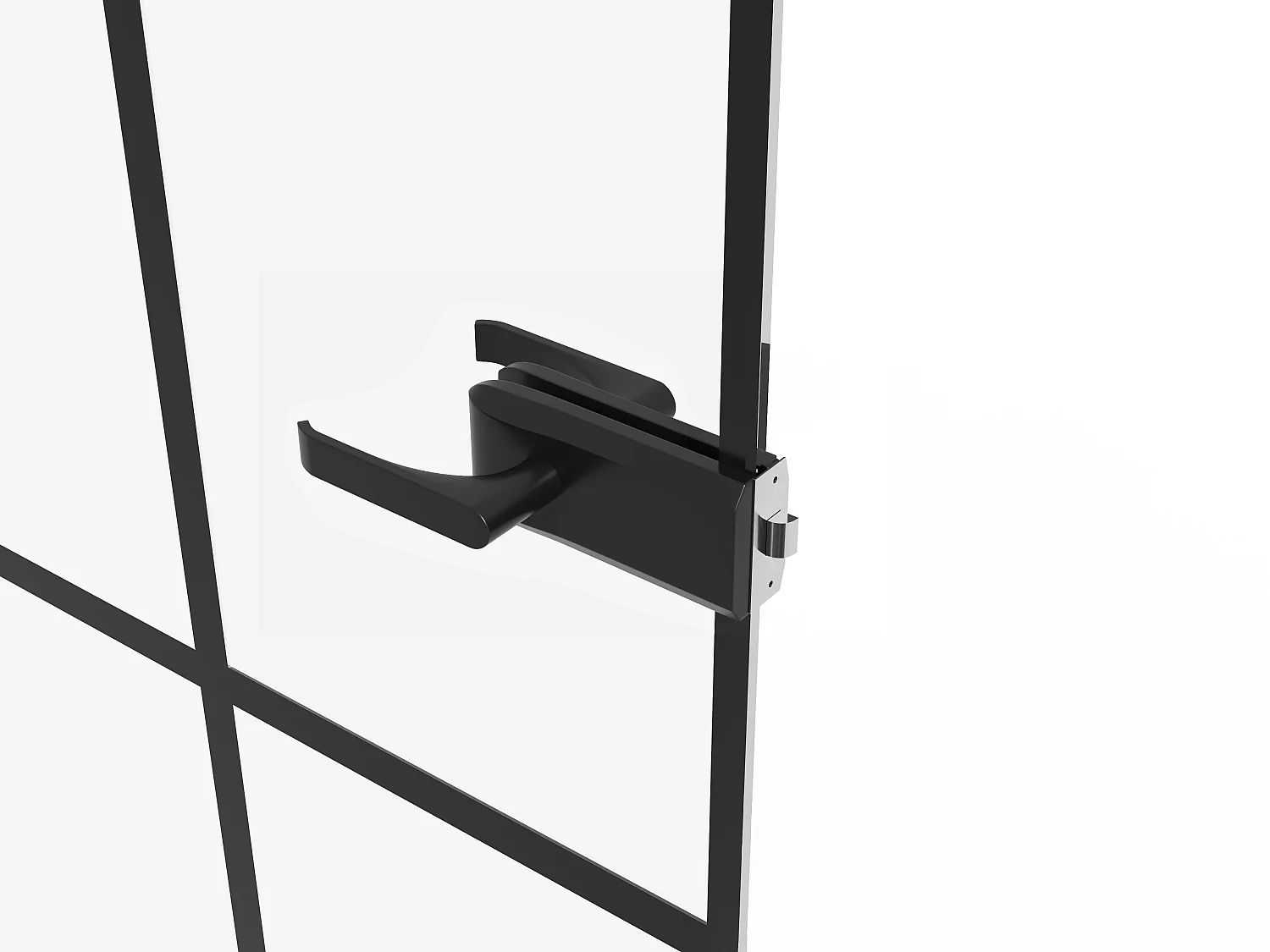 Porte réversible sans bâti en verre trempé - Noir - H204 x L93 cm - SEROTO