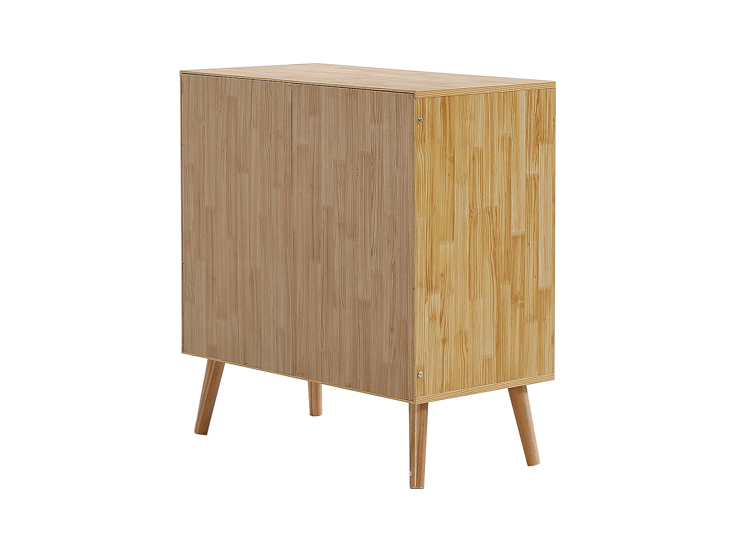 Cómoda con 3 cajones y 1 compartimento abatible - de madera y ratán - Natural