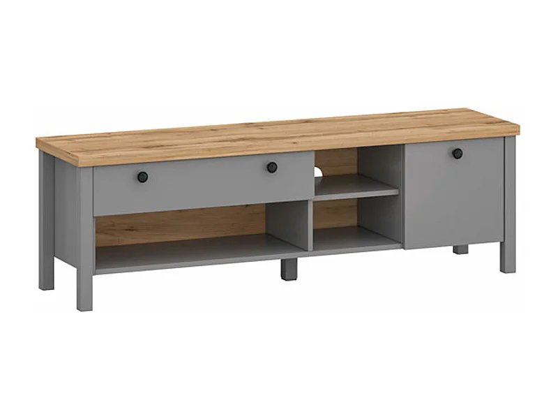 Lowboard Melini schiefergrau / Eiche Delano hell 146 / 38 / 46 cm