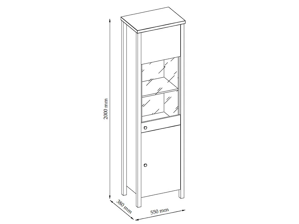 WOHNWAND 4-TEILIG Melini schiefergrau / Eiche Delano hell 286 / 38 / 200cm