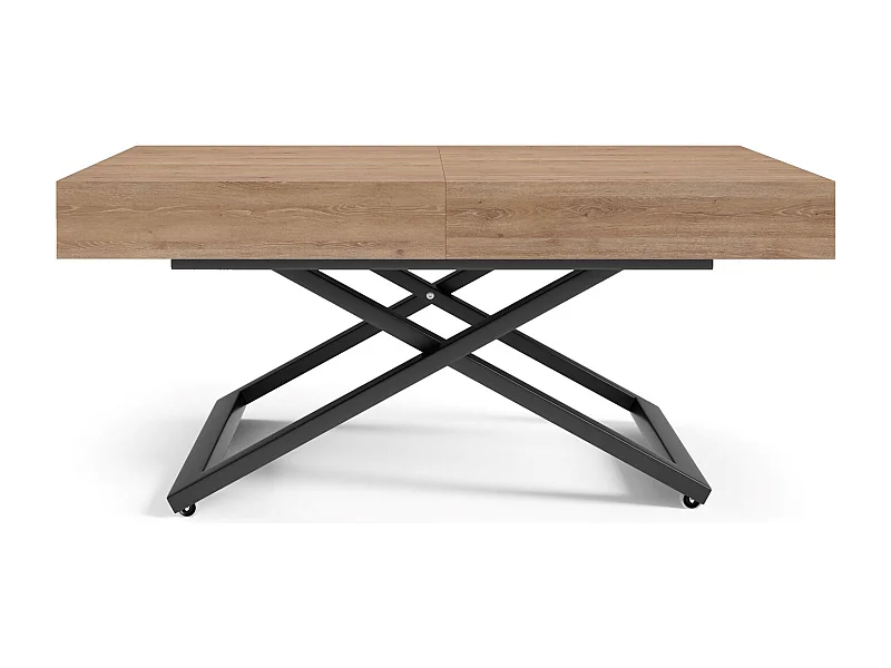 COUCH-/ESSTISCH Sanna U Davos Eiche trüffelbraun 120 - 200 / 80 / 27 - 80cm