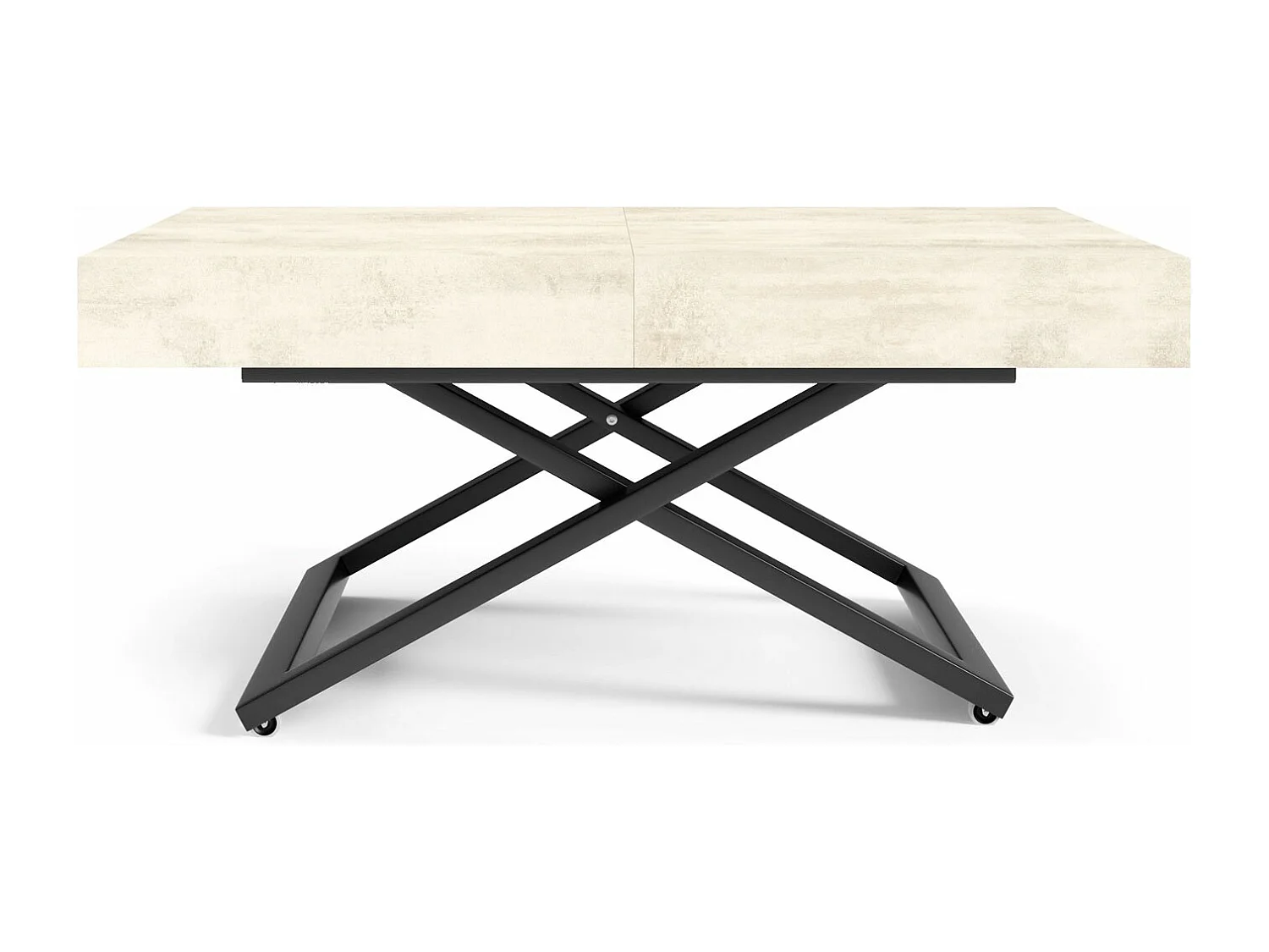 COUCH-/ESSTISCH Sanna U Chromix weiß 120 - 200 / 80 / 27 - 80cm