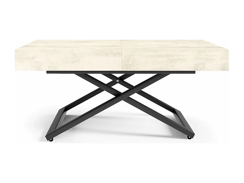 COUCH-/ESSTISCH Sanna U Chromix weiß 120 - 200 / 80 / 27 - 80cm