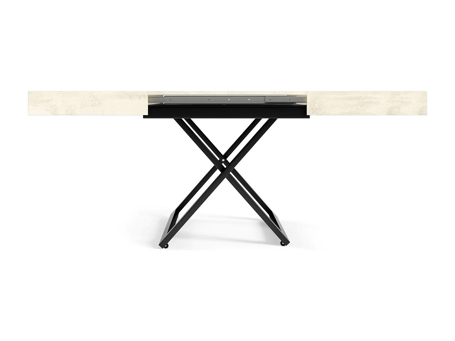 COUCH-/ESSTISCH Sanna X Chromix weiß 120 - 200 / 80 / 27 - 80cm