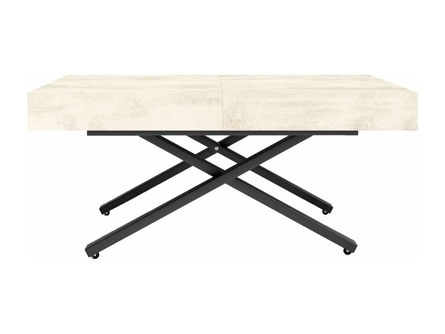 COUCH-/ESSTISCH Sanna X Chromix weiß 120 - 200 / 80 / 27 - 80cm