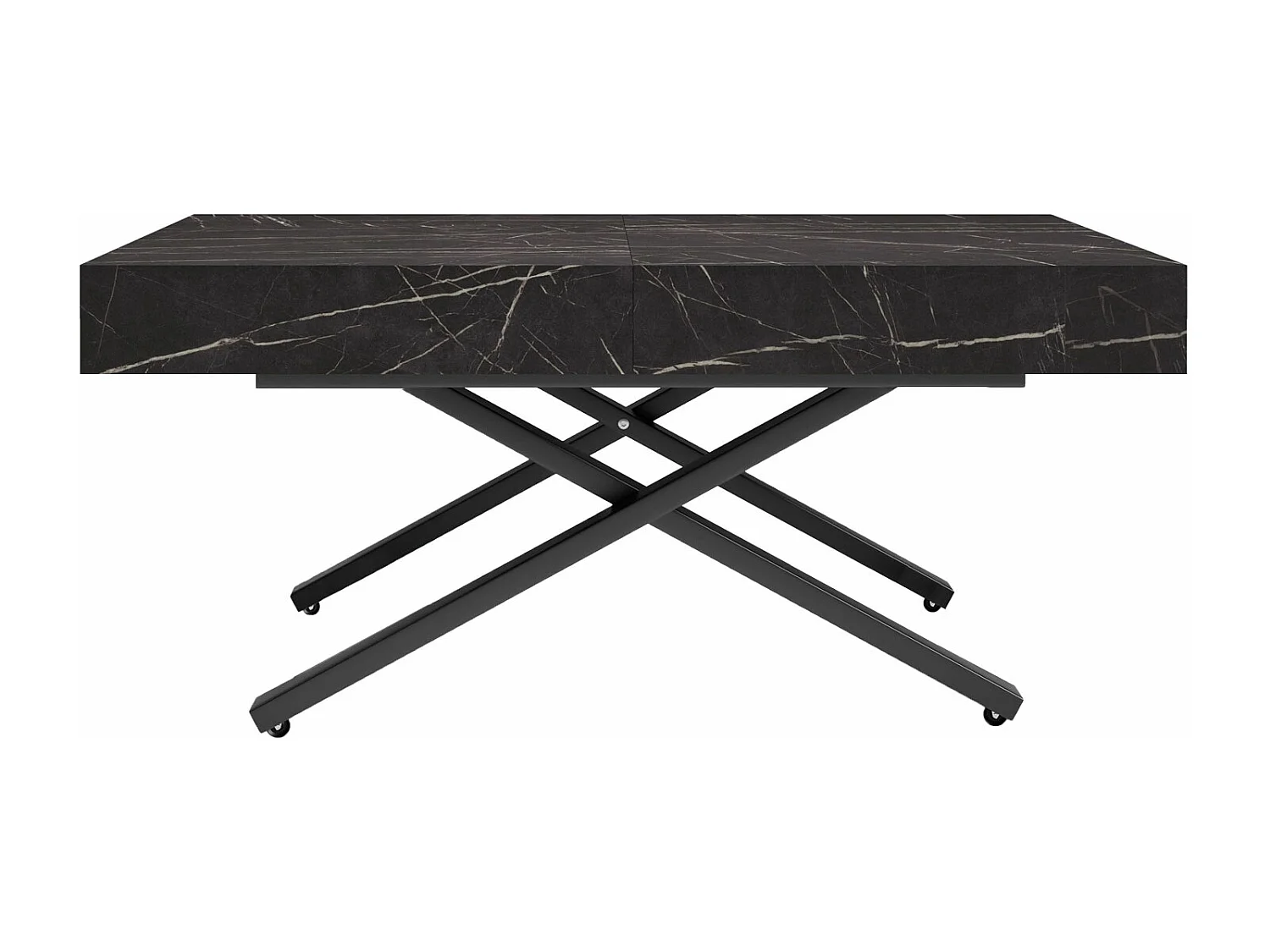 COUCH-/ESSTISCH Sanna X Pietra Grigia schwarz 120 - 200 / 80 / 27 - 80cm