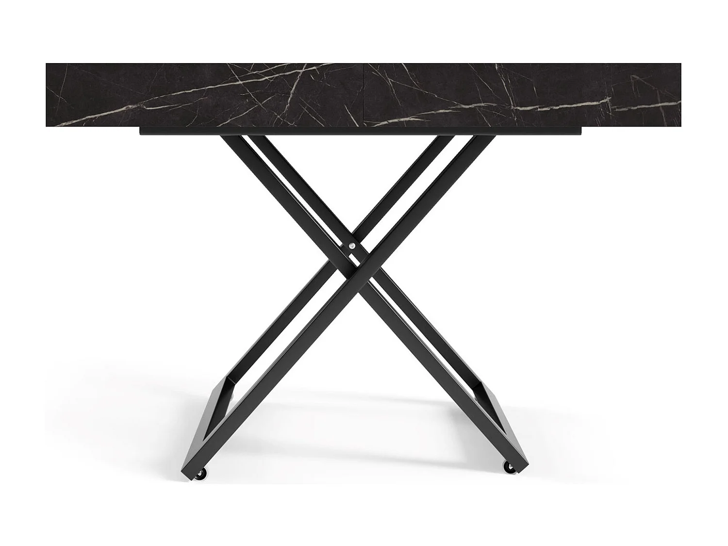 COUCH-/ESSTISCH Sanna X Pietra Grigia schwarz 120 - 200 / 80 / 27 - 80cm