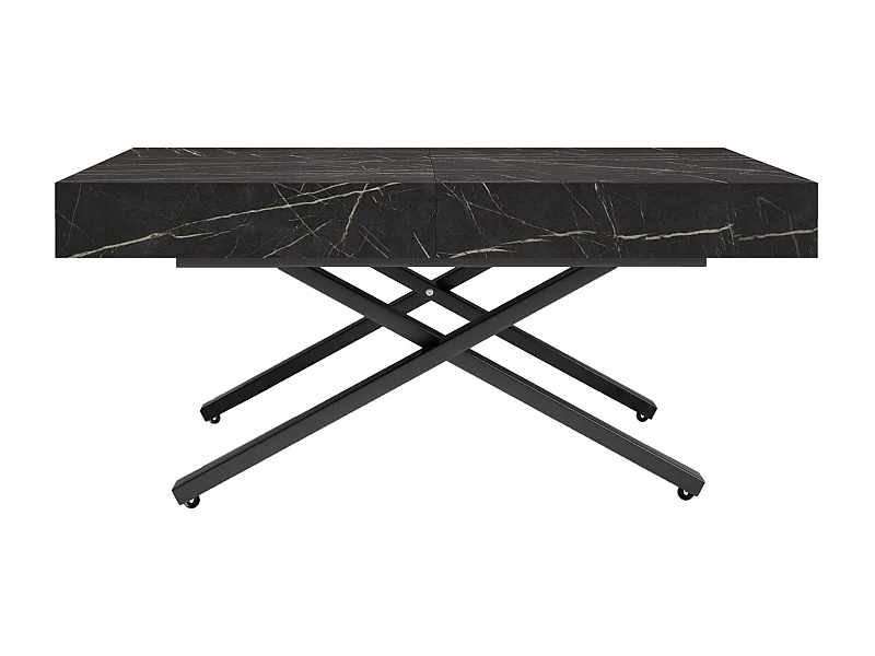 COUCH-/ESSTISCH Sanna X Pietra Grigia schwarz 120 - 200 / 80 / 27 - 80cm