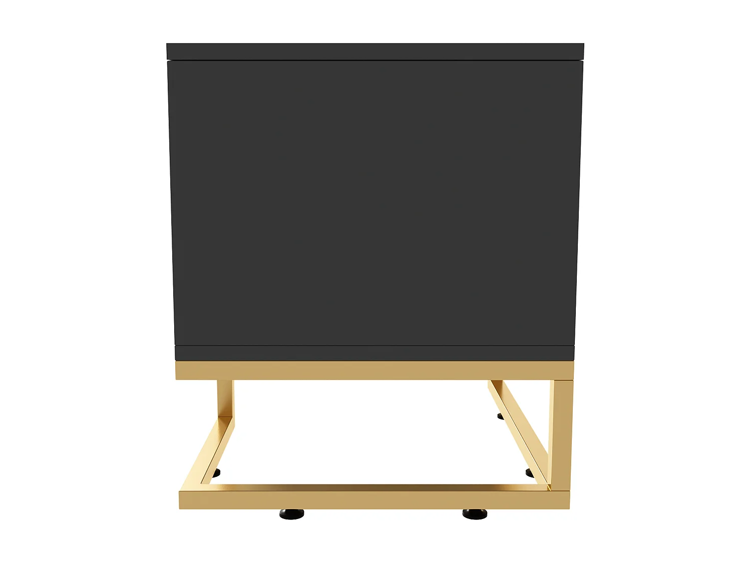 Meuble TV 170 cm - avec étagères réglable - poignées et pieds dorés - Gris