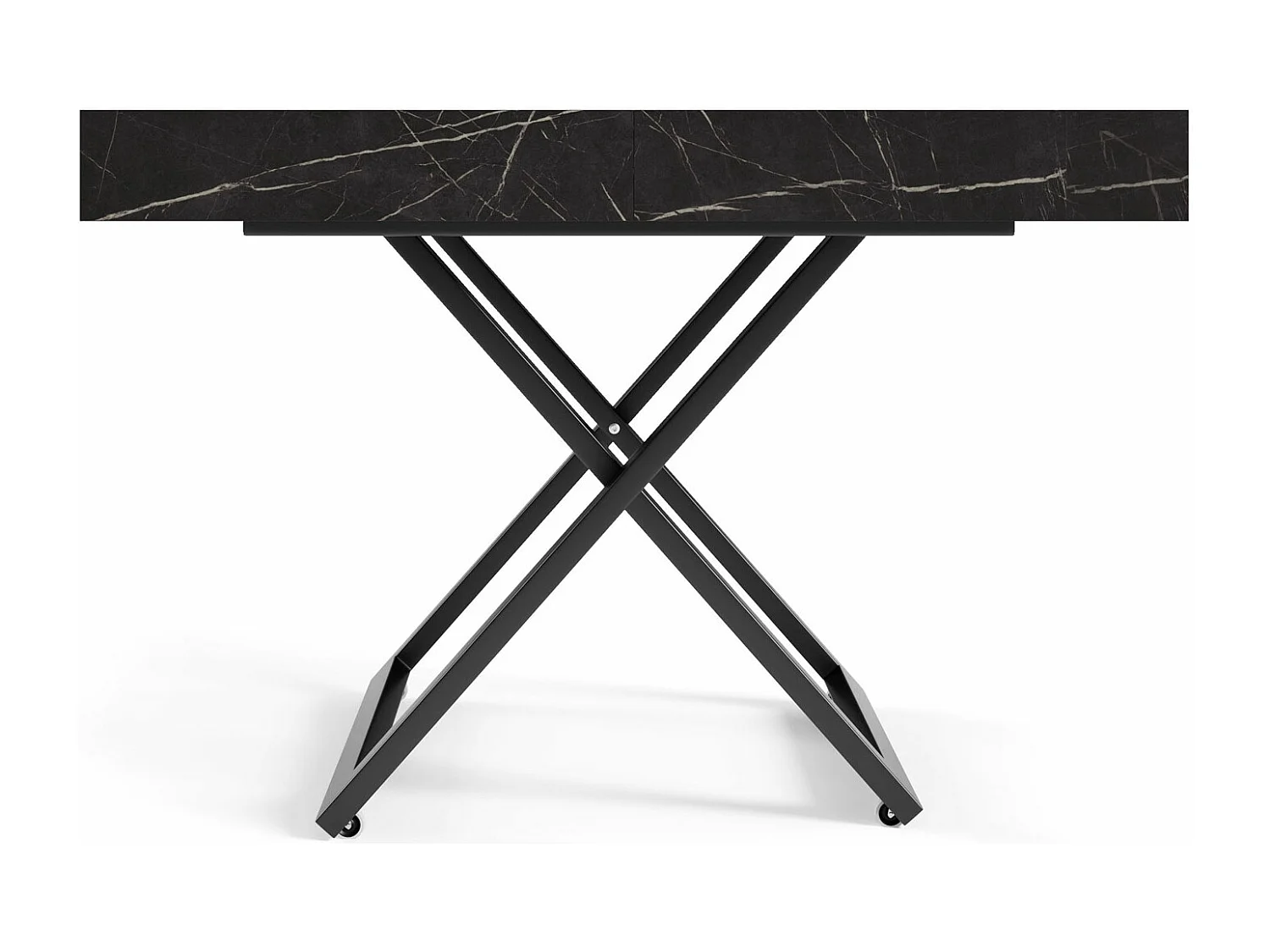 COUCH-/ESSTISCH Sanna U Pietra Grigia schwarz 120 - 200 / 80 / 27 - 80cm