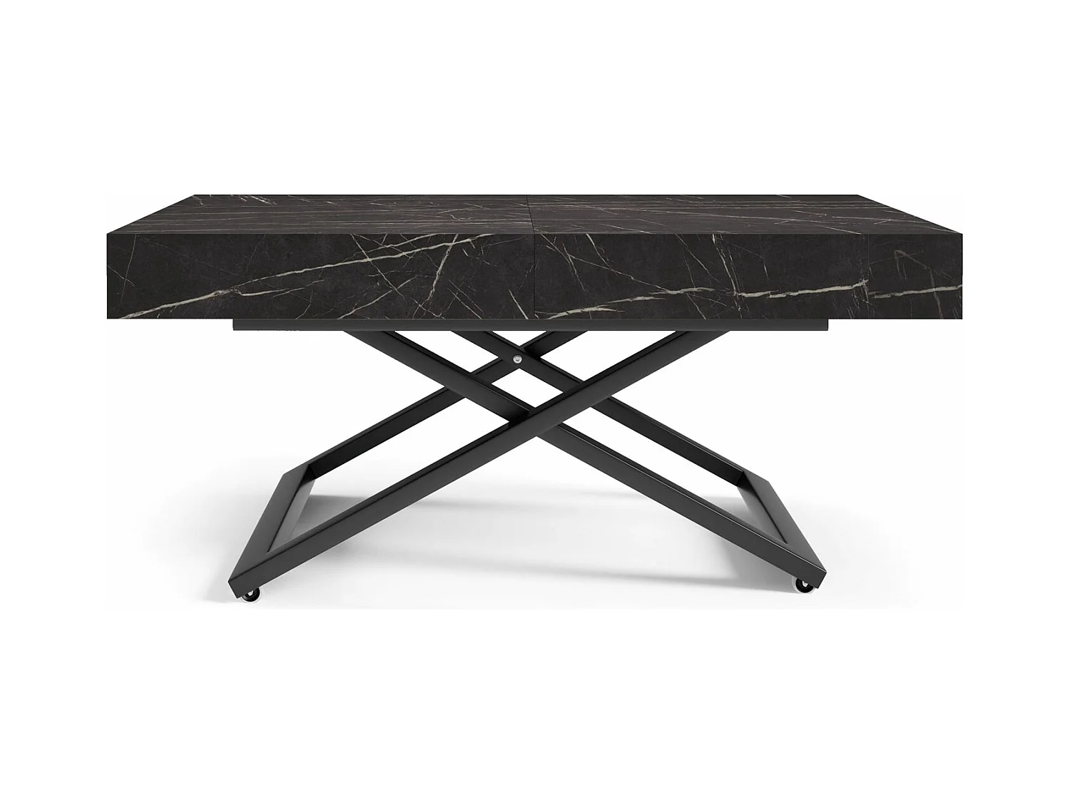 COUCH-/ESSTISCH Sanna U Pietra Grigia schwarz 120 - 200 / 80 / 27 - 80cm