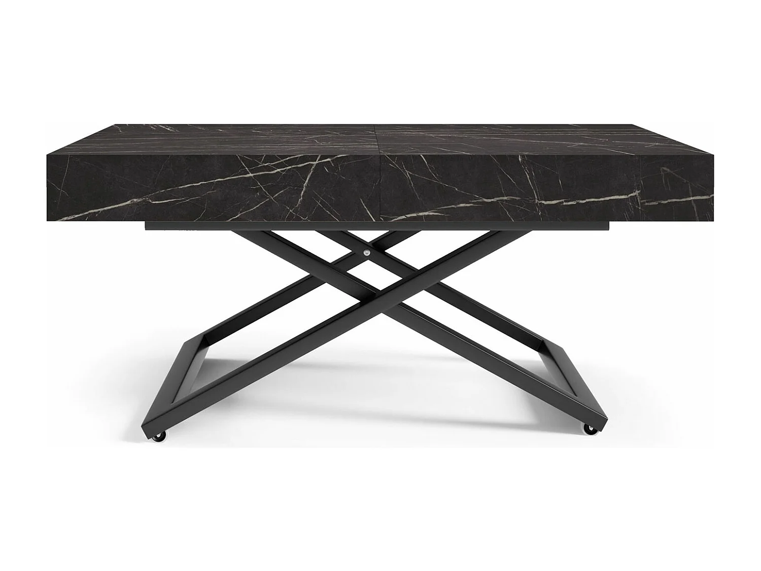 COUCH-/ESSTISCH Sanna U Pietra Grigia schwarz 120 - 200 / 80 / 27 - 80cm