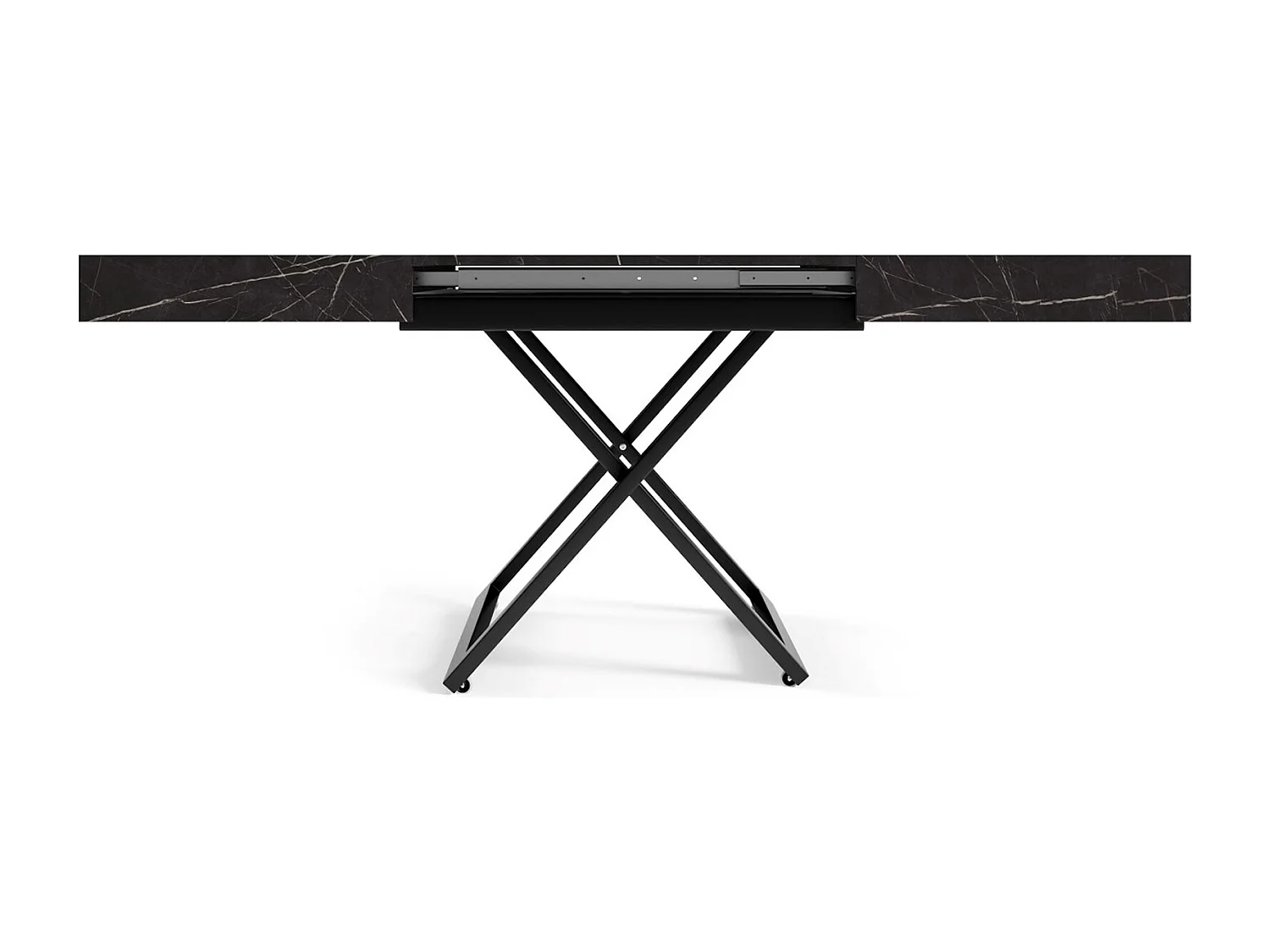 COUCH-/ESSTISCH Sanna U Pietra Grigia schwarz 120 - 200 / 80 / 27 - 80cm