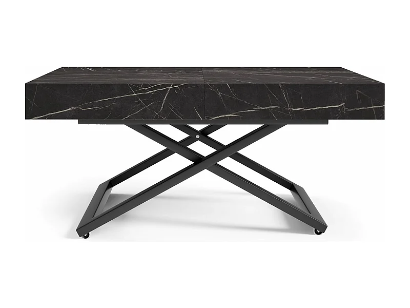 COUCH-/ESSTISCH Sanna U Pietra Grigia schwarz 120 - 200 / 80 / 27 - 80cm