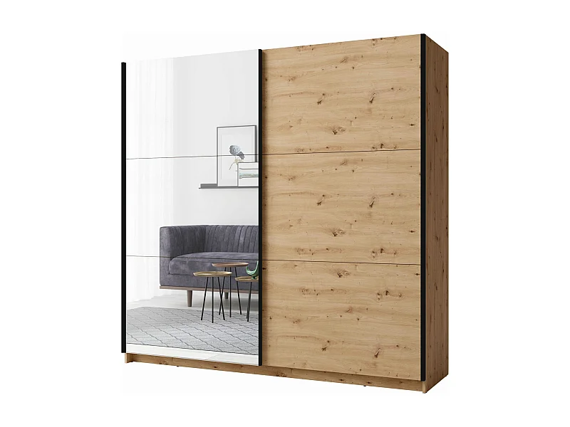 SCHWEBETÜRENSCHRANK Arsala artisan eiche 150 cm / 62 cm / 207 cm