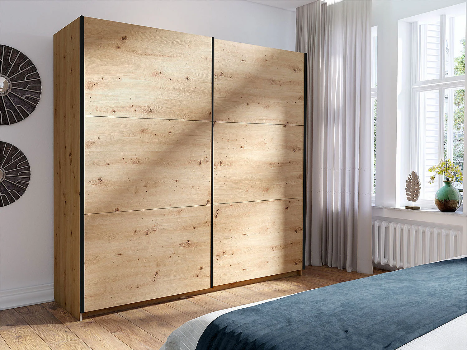 SCHWEBETÜRENSCHRANK Arsala artisan eiche 200 cm / 62 cm / 207 cm