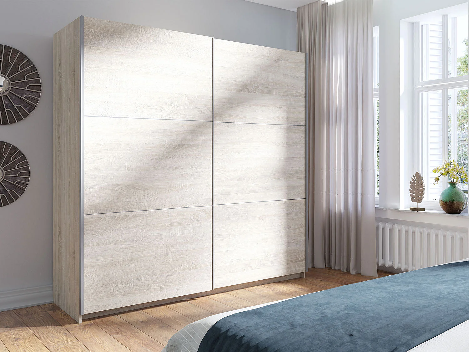 SCHWEBETÜRENSCHRANK Arsala sonoma eiche 200 cm / 62 cm / 207 cm