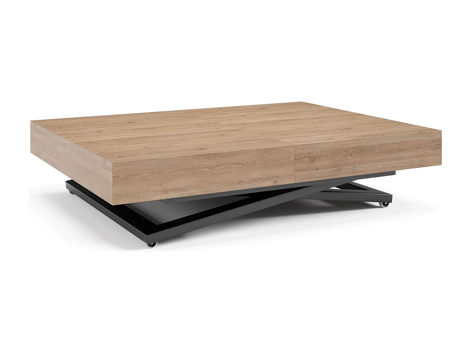 COUCH-/ESSTISCH Sanna X Davos Eiche trüffelbraun 120 - 200 / 80 / 27 - 80cm