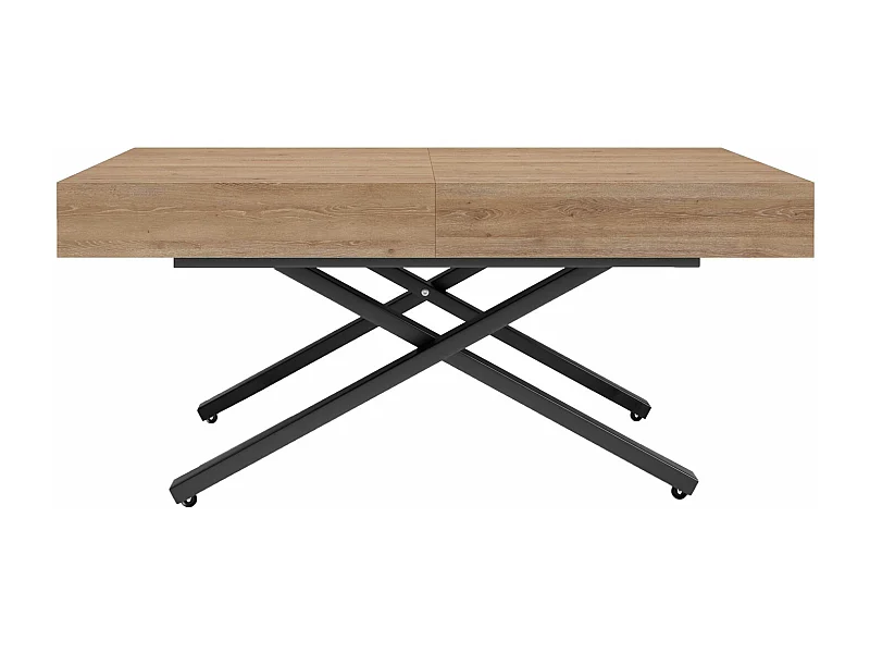 COUCH-/ESSTISCH Sanna X Davos Eiche trüffelbraun 120 - 200 / 80 / 27 - 80cm