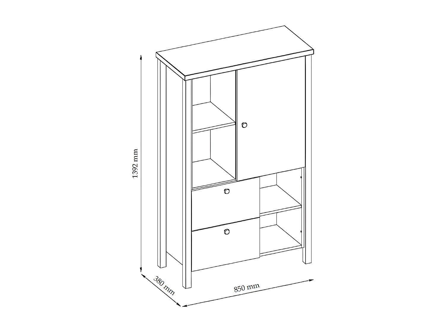 Wohnzimmer-Set Melini schiefergrau / Eiche Delano hell 5-teilig