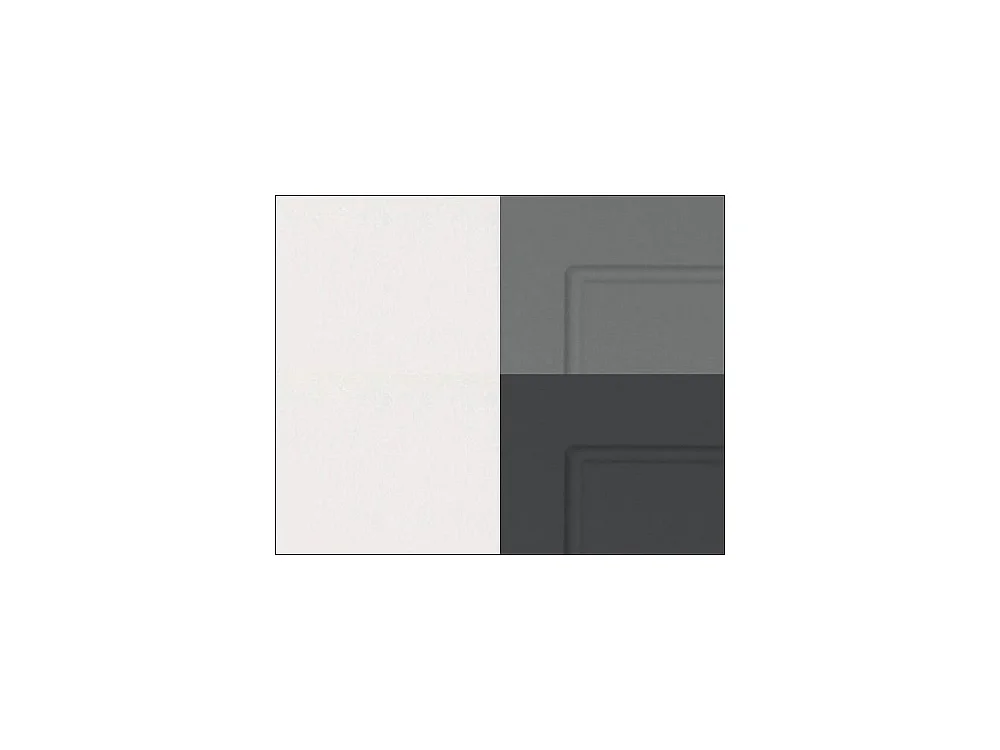 KÜCHENLEERBLOCK Kvantum weiß / dust grey & graphit matt 360 / 59 / 207cm 10-teilig