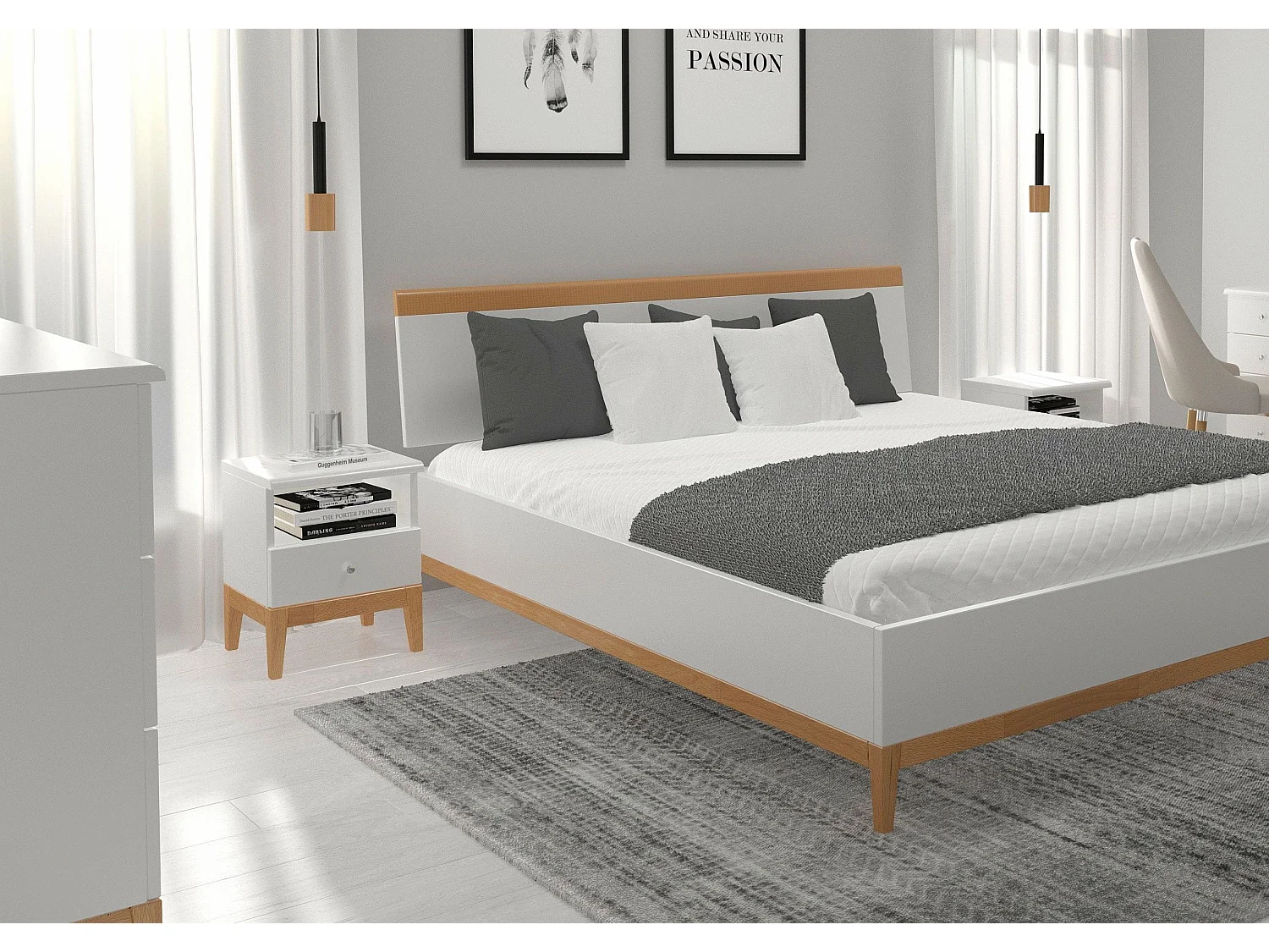 Drewniana szafka Nocna Livia 1s+