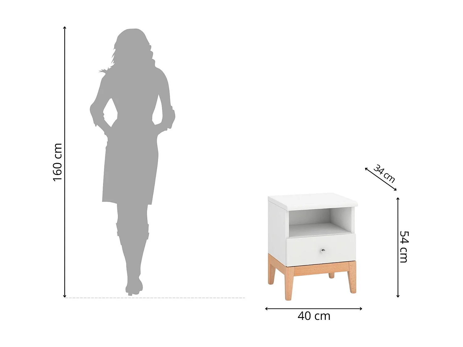 Drewniana szafka Nocna Livia 1s+