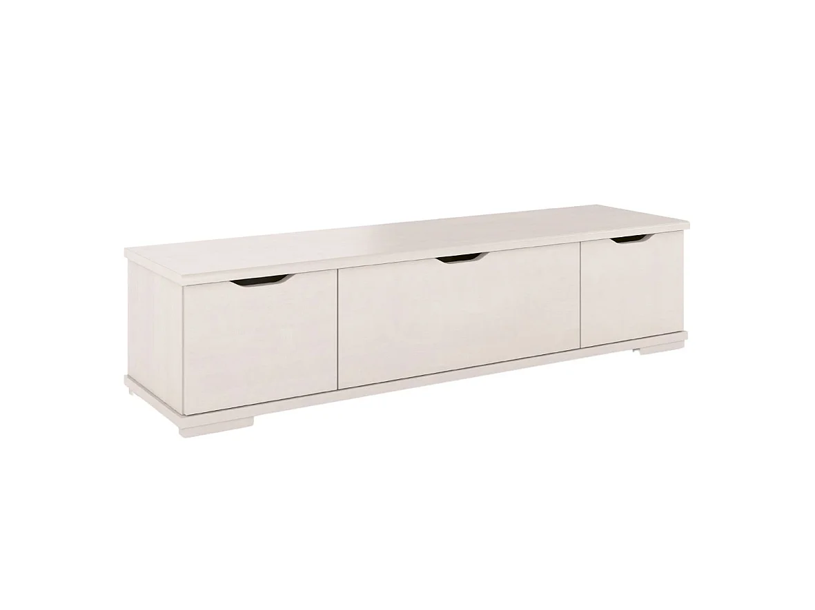Massivholz-tv-schrank Arhus, buche - lackiert, weiß