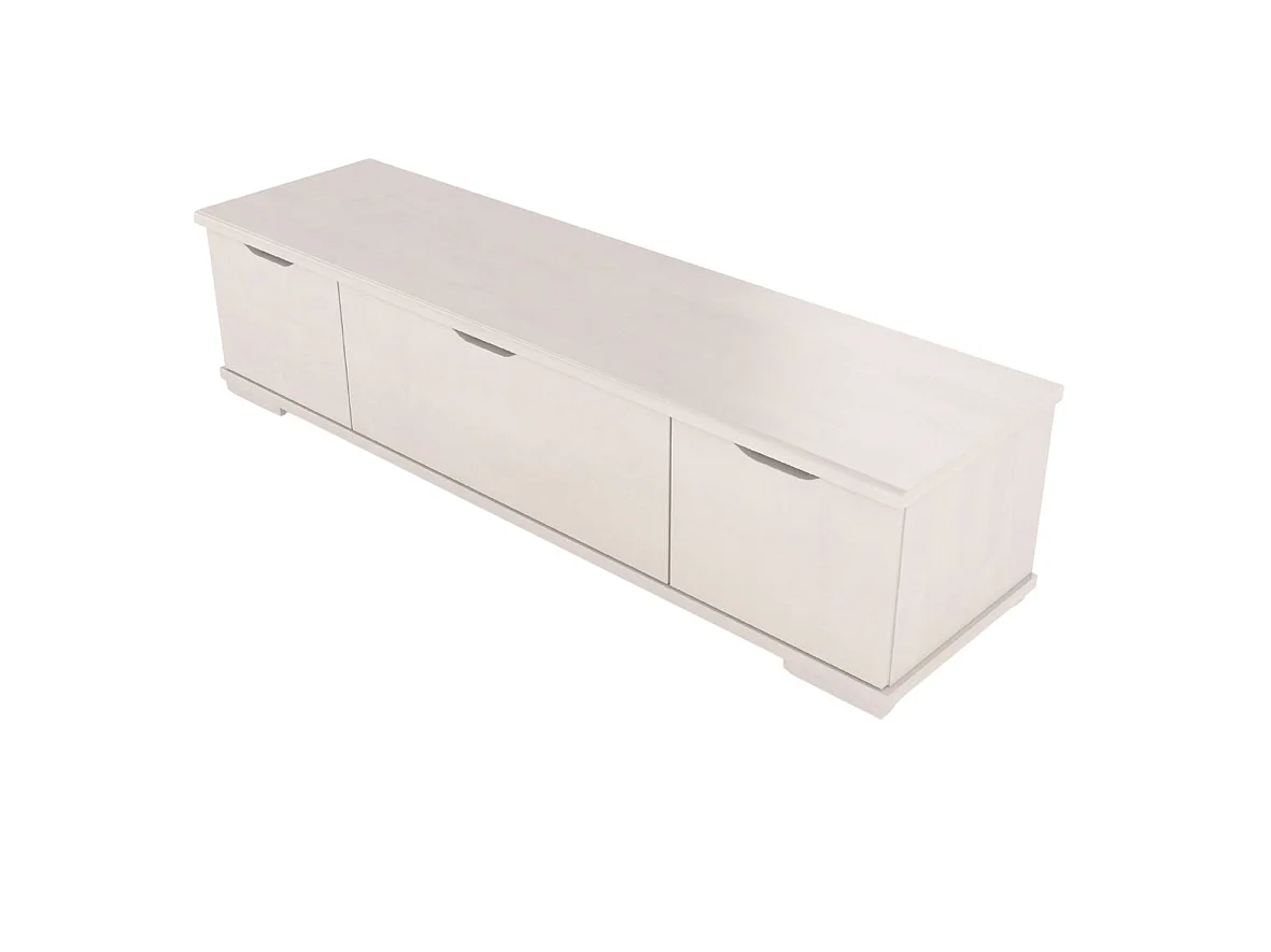 Massivholz-tv-schrank Arhus, buche - lackiert, weiß