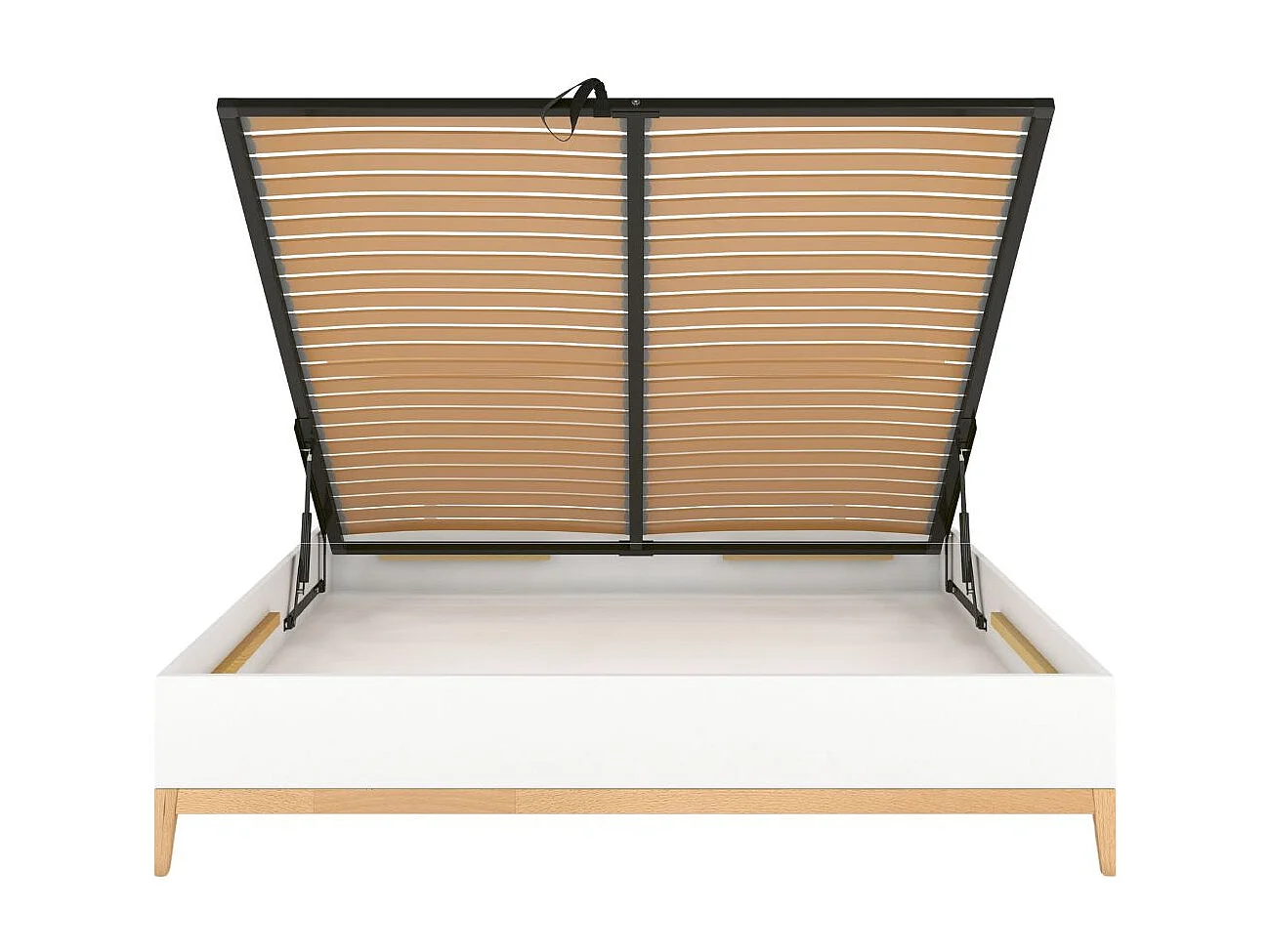 Drewniane łóżko ze stelażem i skrzynią Livia Bc  140x200