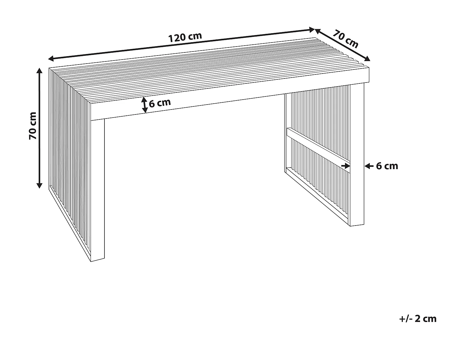 Table de salle à manger de jardin BELLANO 70 cm 120 cm Acacia Marron