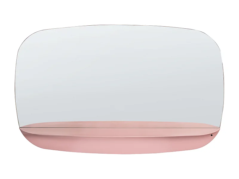 Rahmenloser Wandspiegel mit Ablage rosa rechteckig oval 50x80 cm modern Dosnon