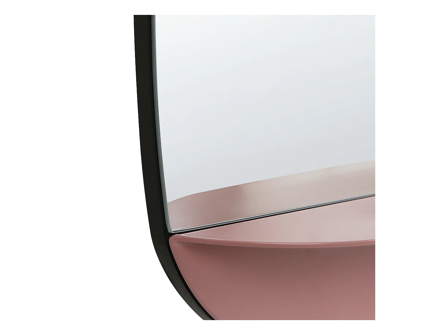 Wandspiegel met plank DOSNON 80 cm 50 cm Metaal Roze