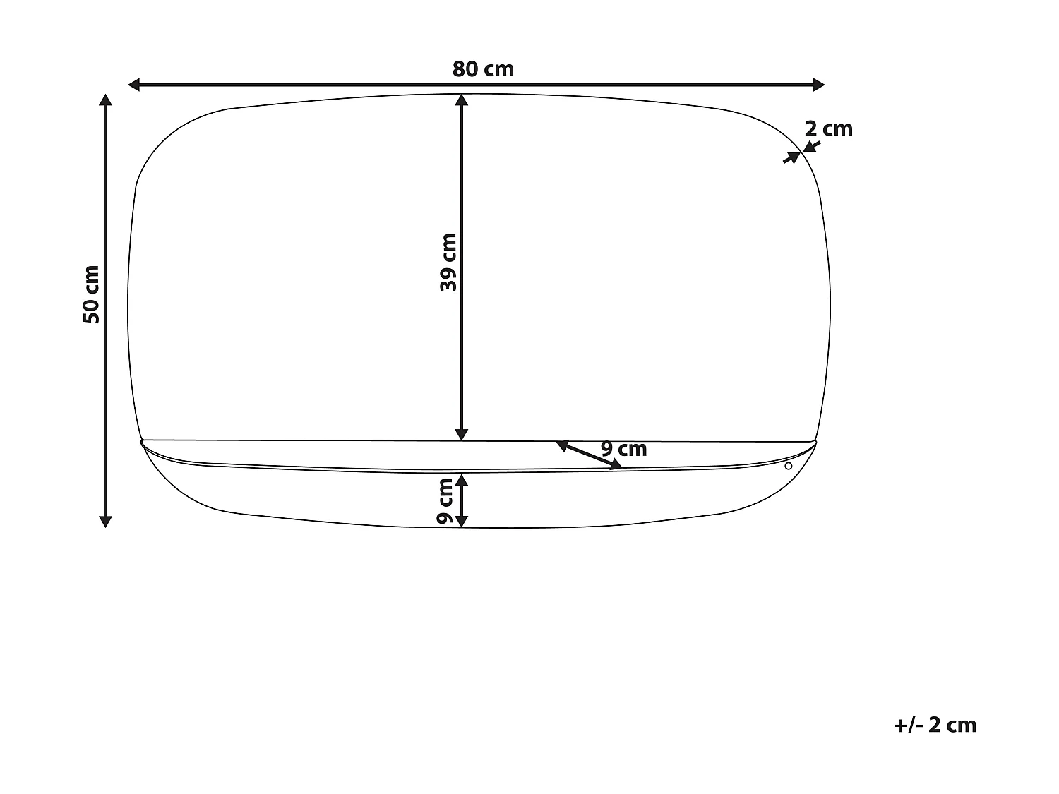 Specchio da parete con ripiano DOSNON 80 cm 50 cm Metallo Rosa