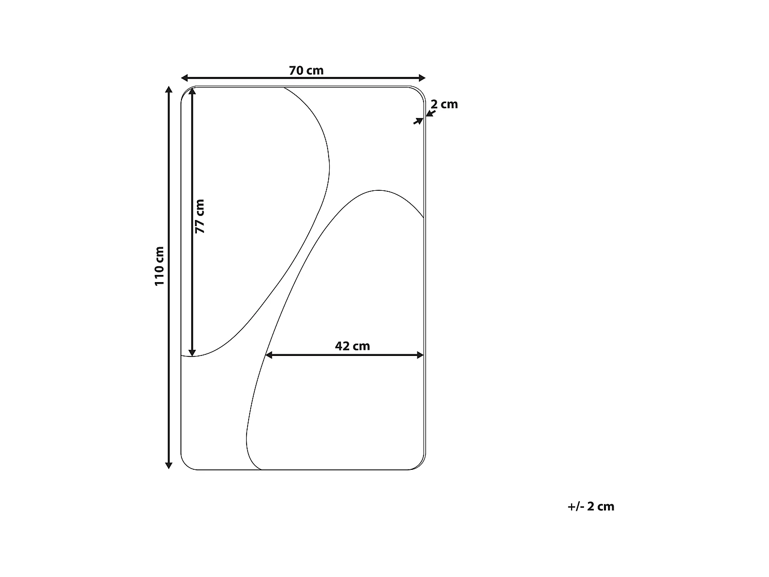 Wandspiegel ORMES 70 cm 110 cm Grijs