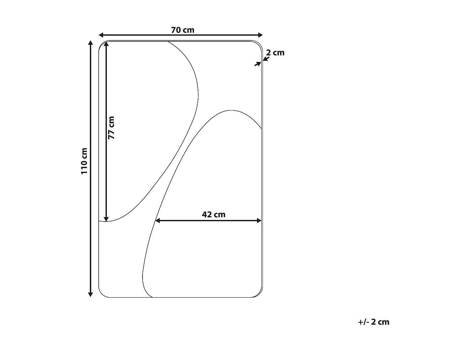 Wandspiegel ORMES 70 cm 110 cm Grijs