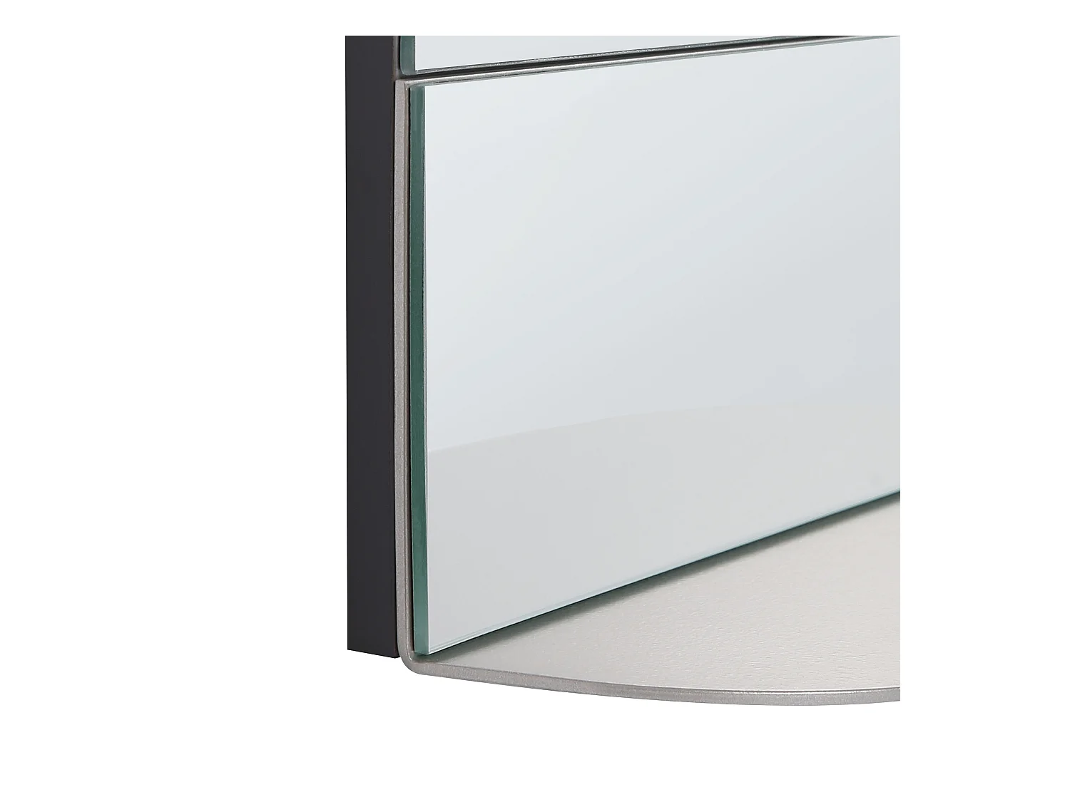 Wandspiegel met plank BRANNAY 40 cm 60 cm Metaal Zilver