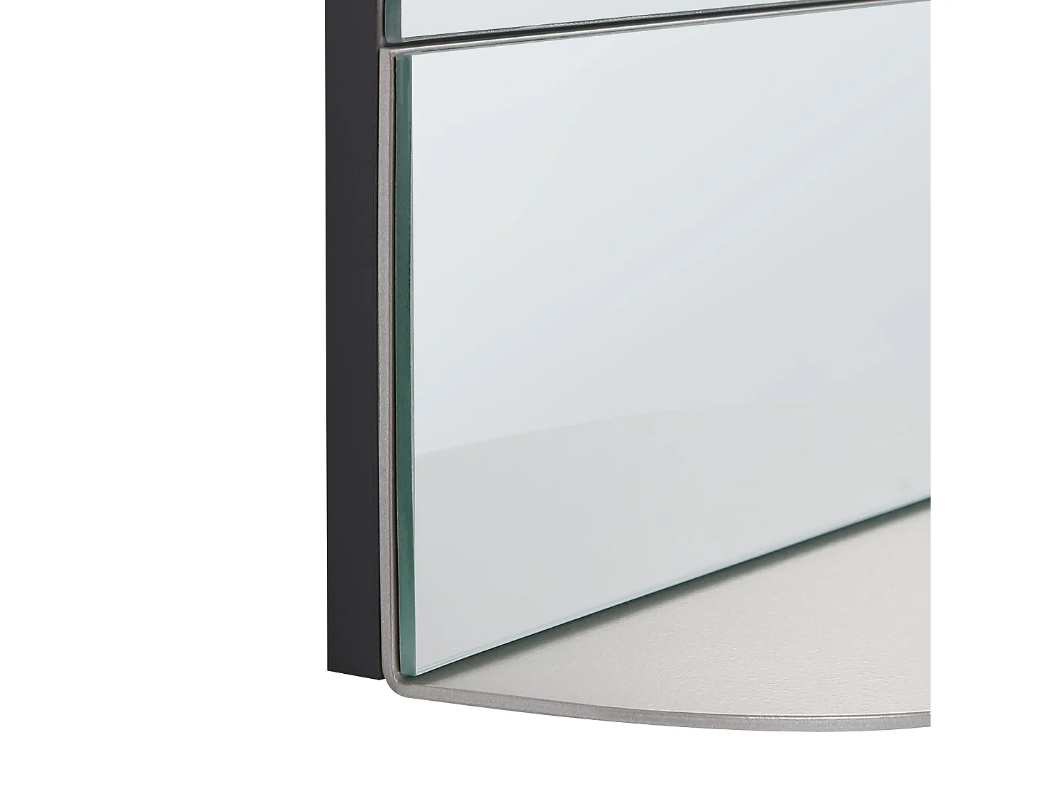 Wandspiegel mit Ablage BRANNAY 40 cm 60 cm Metall Silber