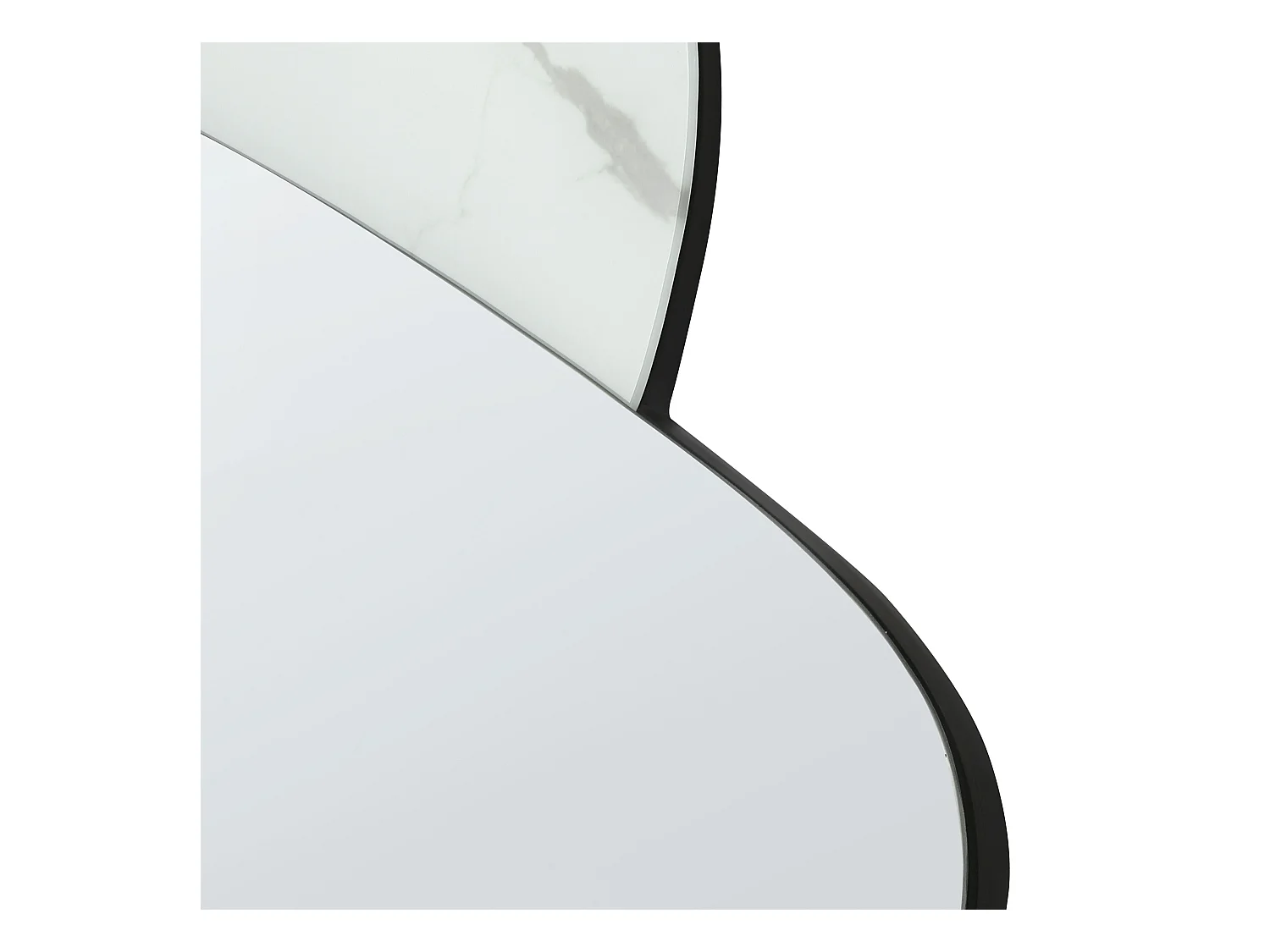 Rahmenloser Wandspiegel Marmor Optik weiß asymmetrisch 80x117 cm Deko Pannes