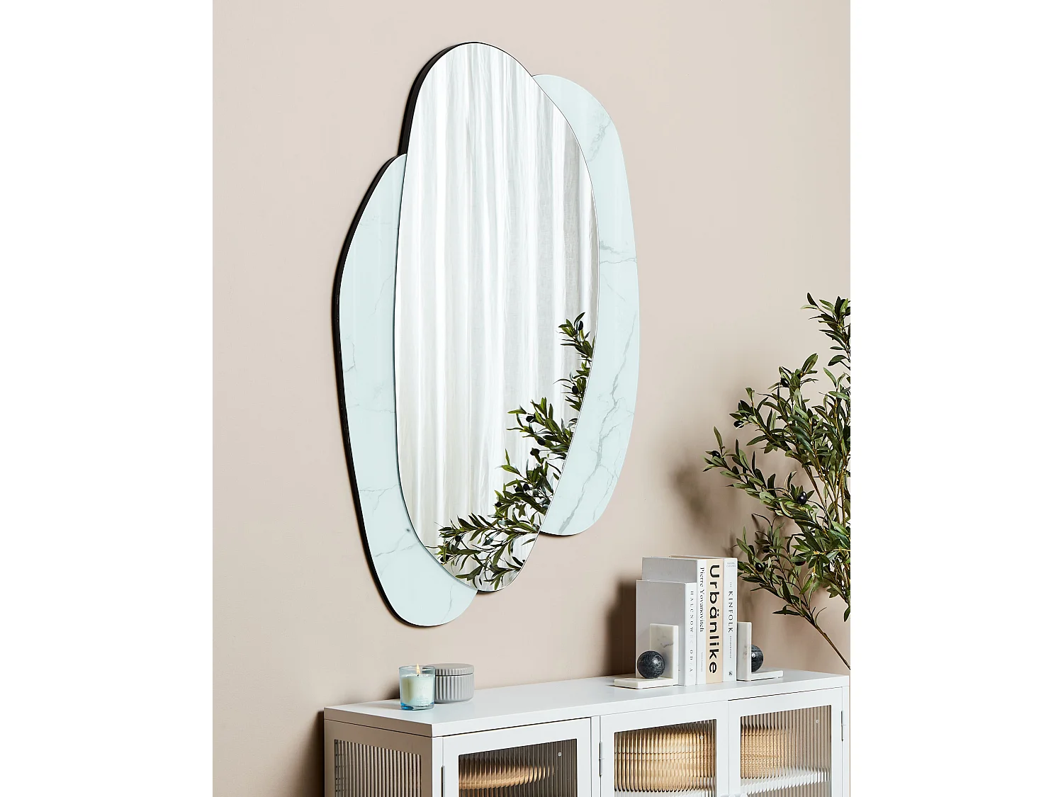 Miroir PANNES 80 cm 117 cm Bleu clair