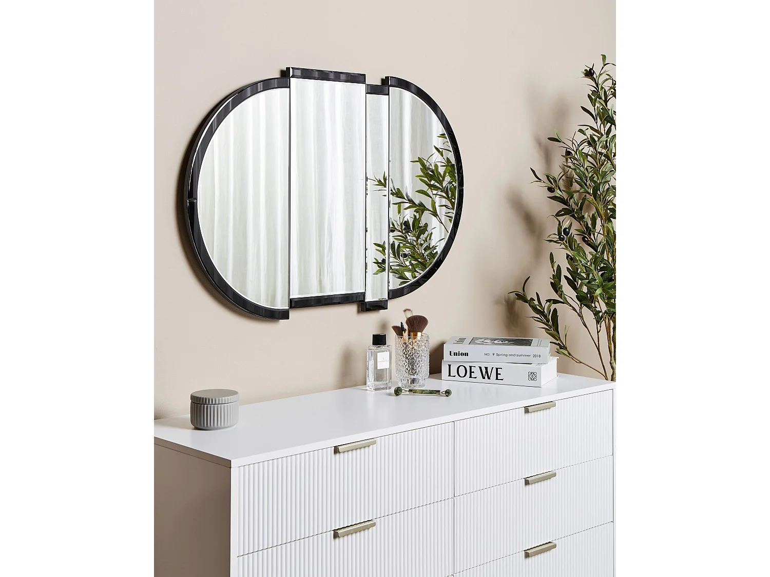 Wandspiegel MICHERY 60 cm 90 cm Zwart